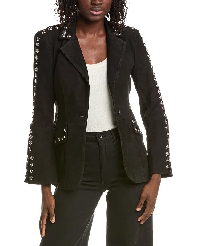 Cinq à Sept Milly Studded Suede Jacket, image 1 of 1 from Rue La La