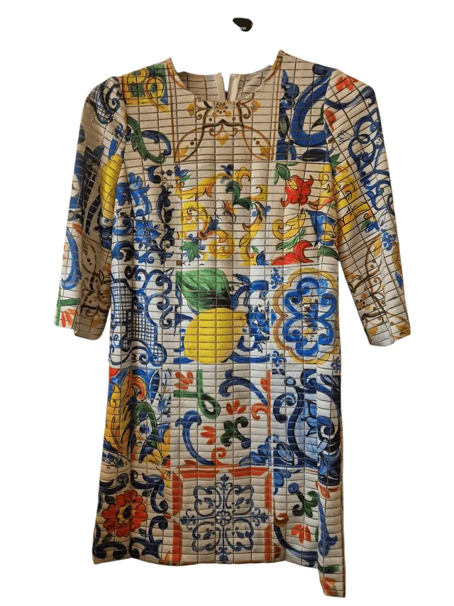 Dolce & Gabbana Dress Mini Half Sleeve Majolica Print from Luxury Promise