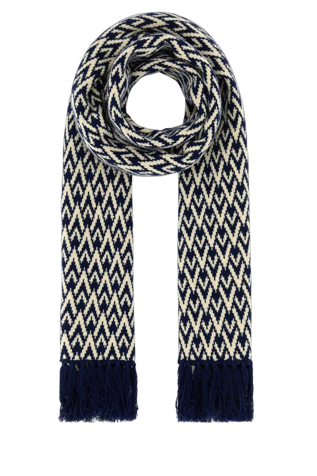 Valentino Garavani Scarf — Navy Exterior: Virgin Wool Scarfs in Navy Wool from HEWI