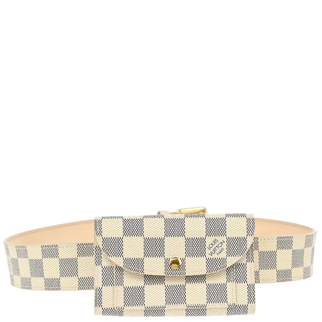 Louis Vuitton 2011 Damier Azur Ceinture Pochette Solo Bum Bag M9835V in Canvas from AMORE Vintage Tokyo