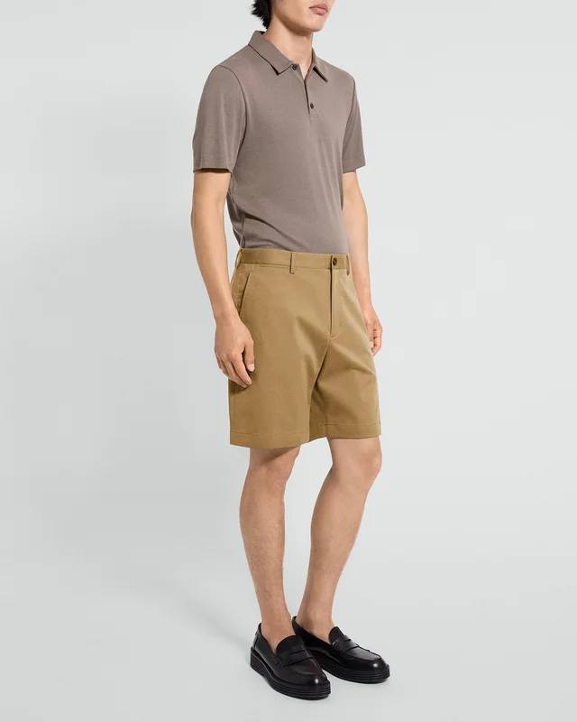 Theory Standard Chino Short in Moonsoft Cotton in FRESH KHAKI 97% Cotton, 3% Spandex, photo 8 of 10 from Theory