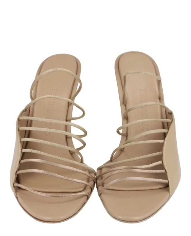 Salvatore Ferragamo Altaire Strappy Mules in beige, photo 5 of 6 from ShopSimon