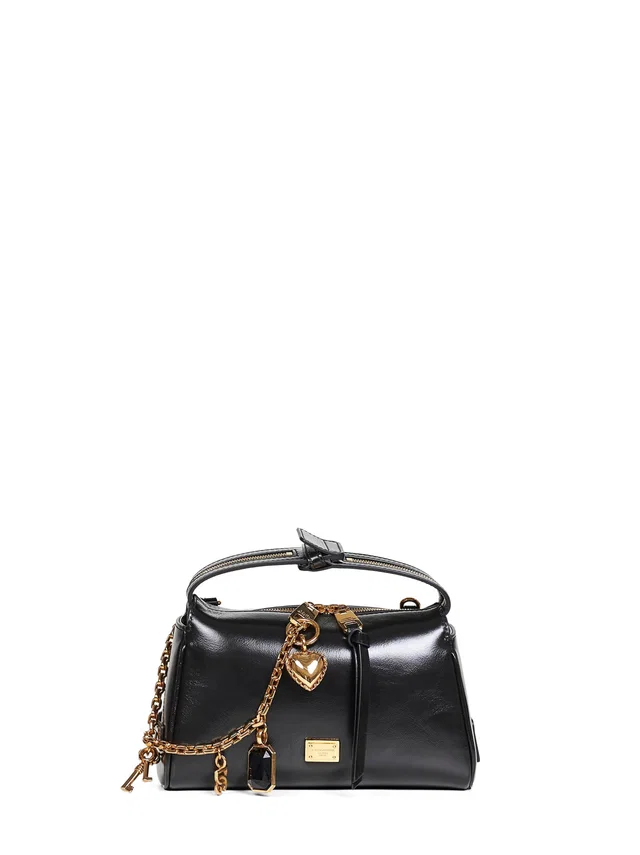 Dolce & Gabbana Vittoria Shoulder Bag — Black Calf Leather in Black Calfskin from HEWI