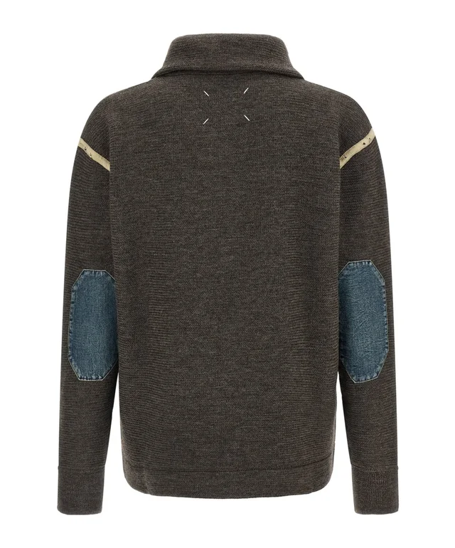 Maison Margiela Elbow Patch Quarter-Zip Sweaters, photo 3 of 5 from SENSER