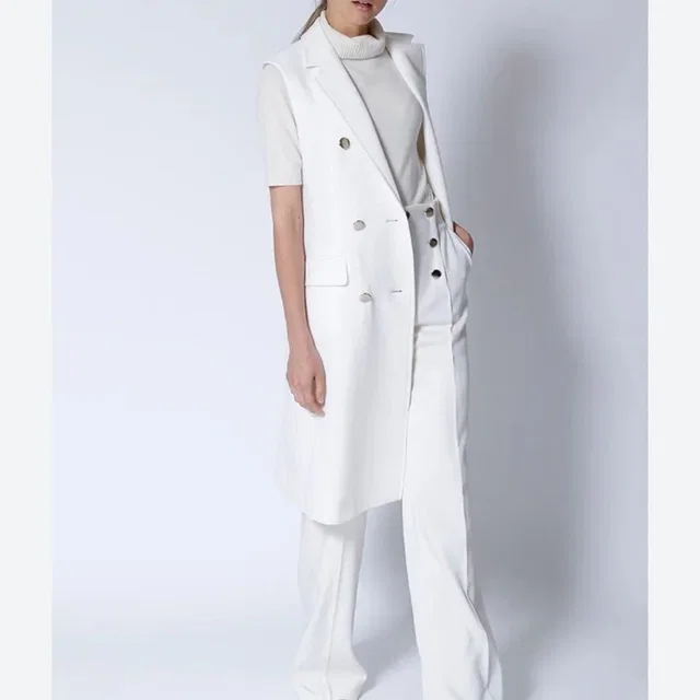 Escada Cream Waist Coat Vest Gold Button Double Breasted in gold Wool from Poshmark