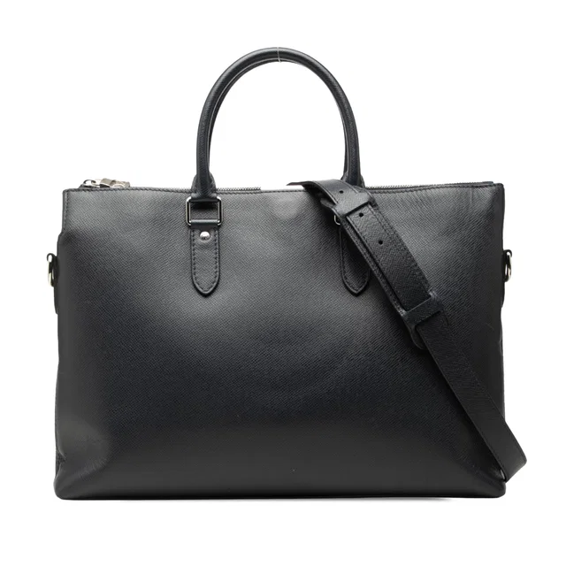 Blue Louis Vuitton Taiga Anton Soft Briefcase Business Bag in Blue Leather from Designer Revival