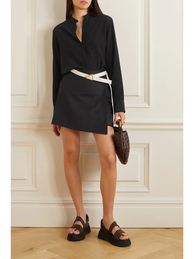 STELLA MCCARTNEY + NET SUSTAIN Eva silk crepe de chine blouse in Black, photo 2 of 2 from NET-A-PORTER (Canada)