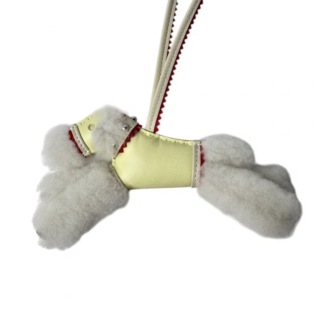 Hermès Buddy Charm Epi Jaune Milton Cles Rouge Ladue Ecru Keychain in Red Lambskin from The Reluxe