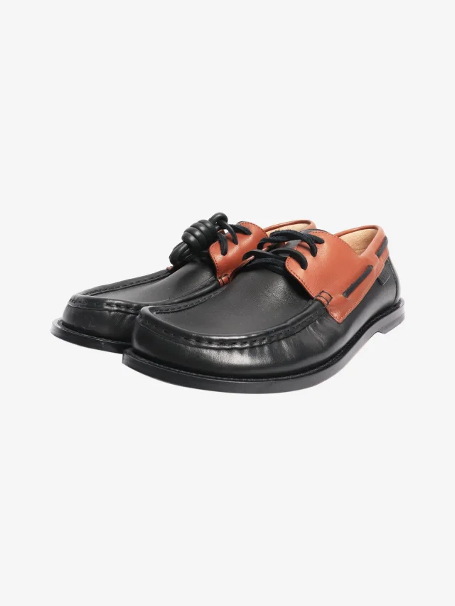 Loewe Black Campo boat shoes - size EU 39 in Black Calfskin from Sign of the Times, photo 2 of 8