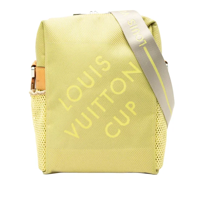 Green Louis Vuitton Damier Geant LV Cup Weatherly Crossbody Bag in Green Canvas from Designer Revival