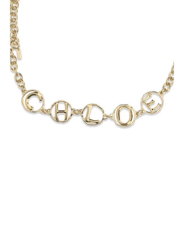 Chloé Script Jewel Belt — Gold Brass in Gold from HEWI