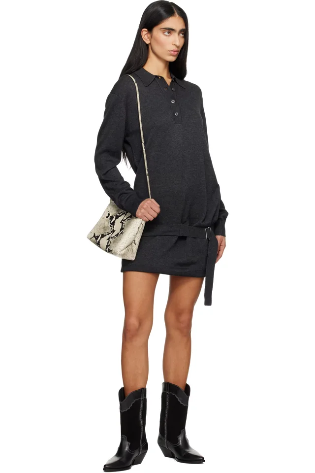Isabel Marant Gray Bathilde Essential Fluid Knit Minidress, photo 4 of 4 from SSENSE