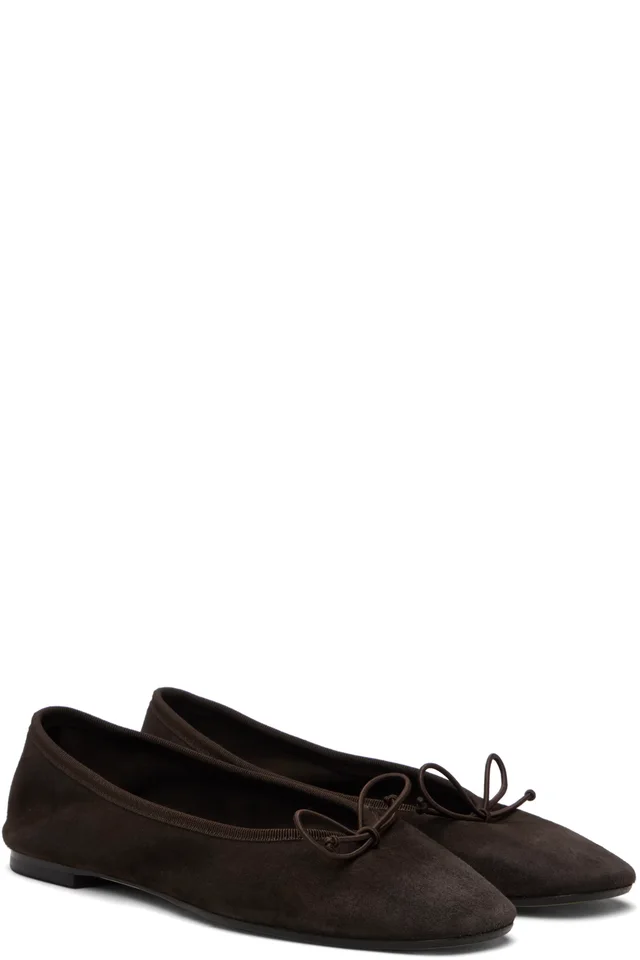 Aeyde Brown Tiby Ballerina Flats, photo 4 of 5 from SSENSE