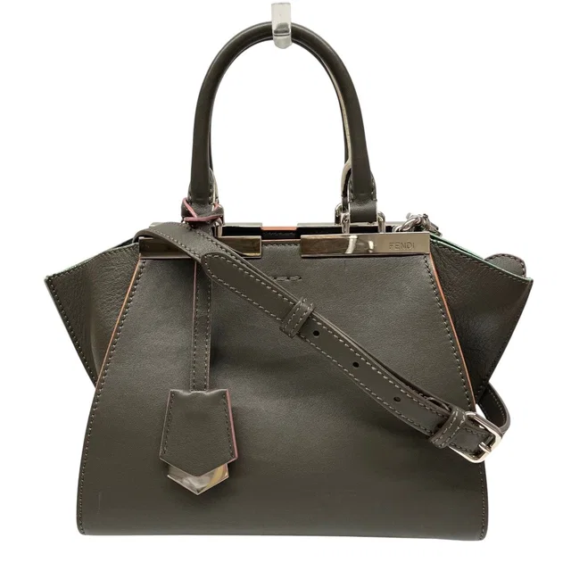 Fendi Handbag Leather Gray in Grey Leather from The Reluxe