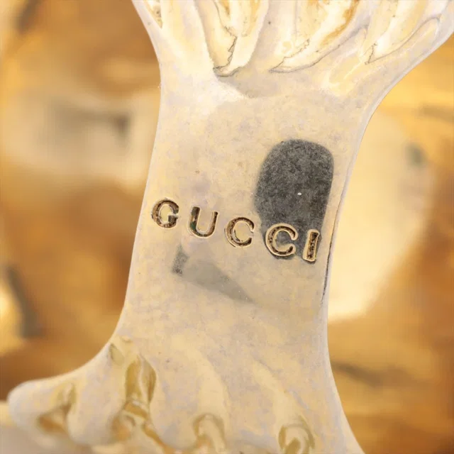 Gucci Michele Era Lion Head Stone Ring Gold Clear in Gold from The Reluxe