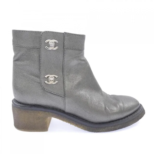 Chanel Turnlock Boots Gray 37 in Grey from The Reluxe