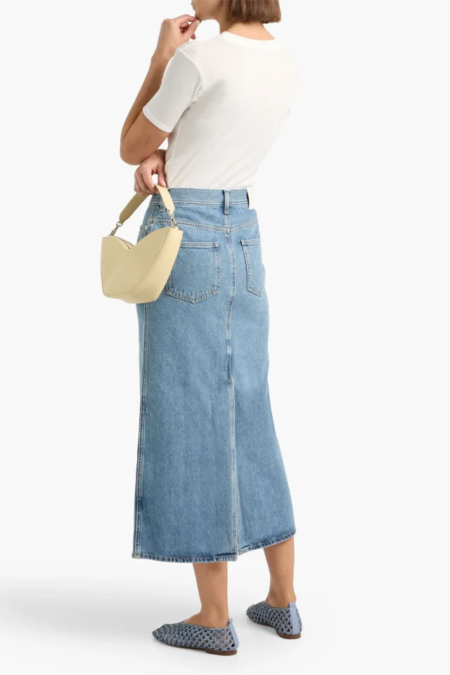 Loulou de Saison Loulou Studio Rona Organic Cotton Denim Midi Skirt, photo 3 of 4 from THE OUTNET
