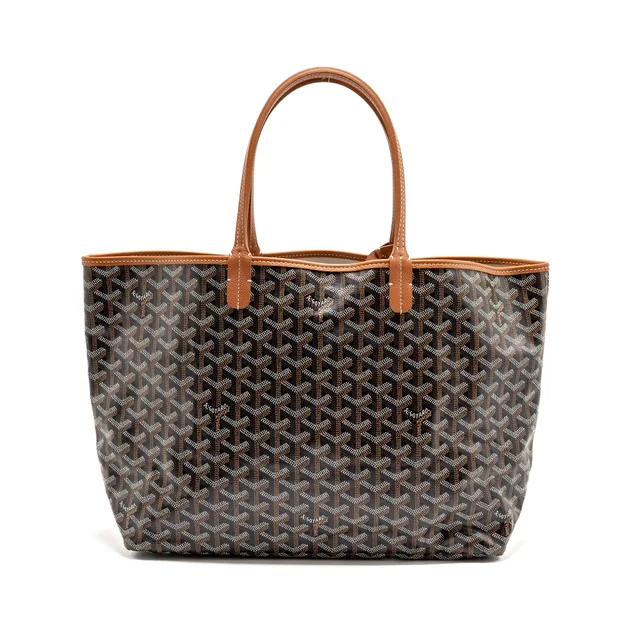 Goyard Saint Louis PM Goyardine Canvas/Chevroches Calfskin Black/Tan SHW in Black Calfskin from EMIER
