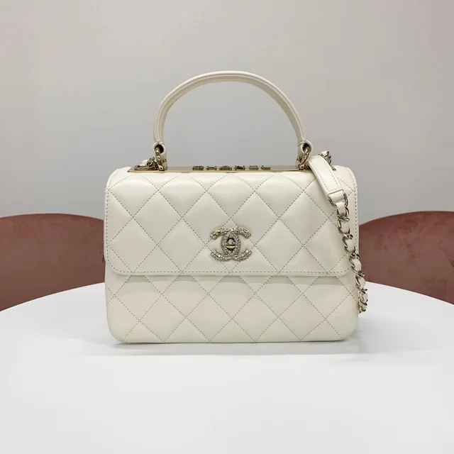 Chanel Trendy Lambskin Rhinestone Shoulder Bag in Lambskin from The Reluxe