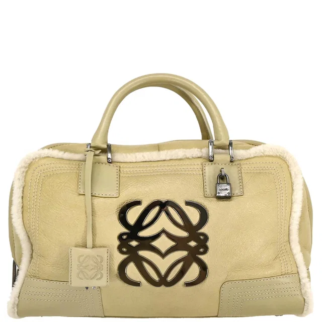 Loewe Beige Mouton Amazona 36 Handbag in Beige from AMORE Vintage Tokyo
