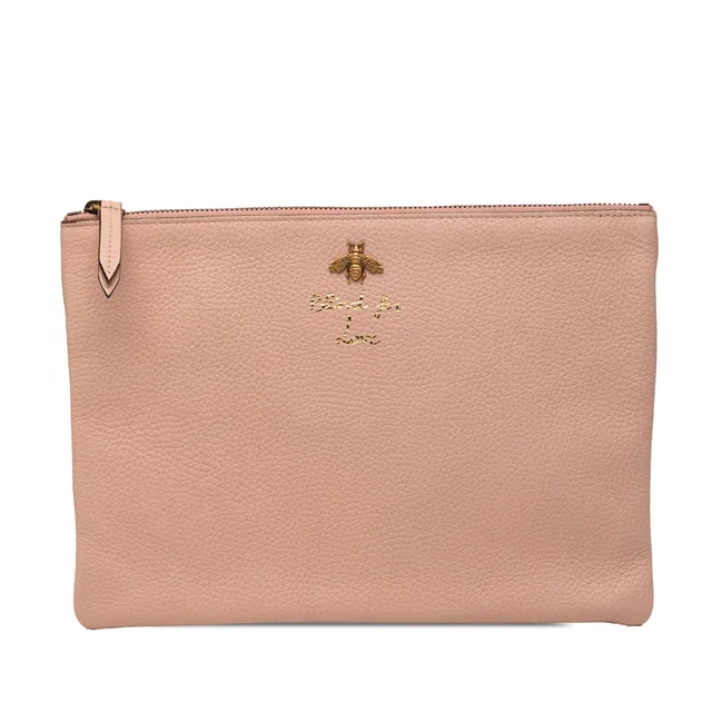 Pink Gucci Leather Blind For Love Clutch in Pink Leather from Designer Revival