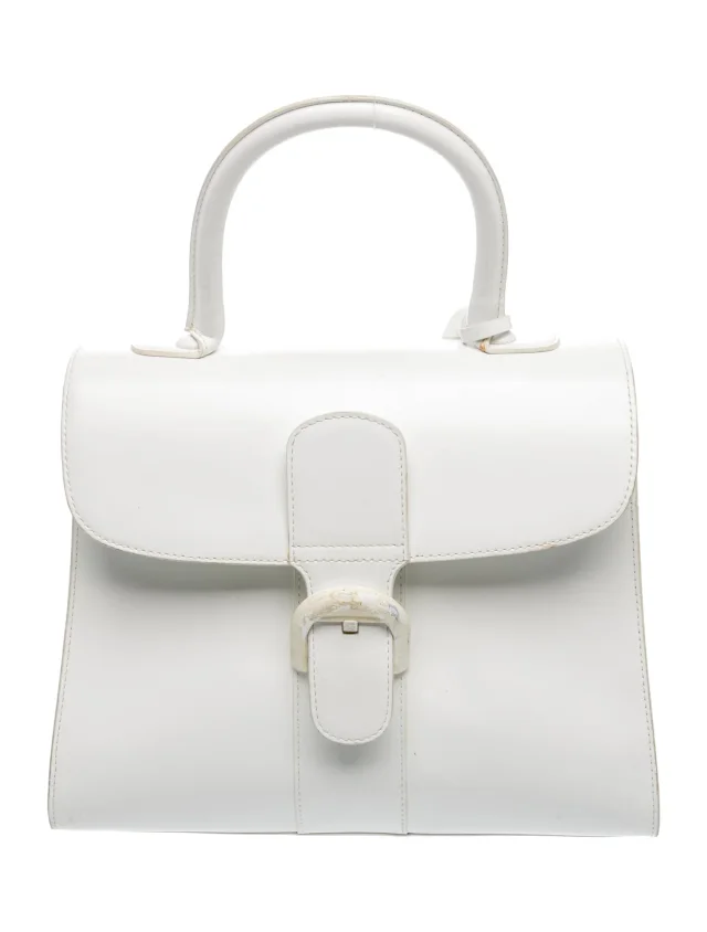 Delvaux Leather Brilliant MM in white Leather from The RealReal