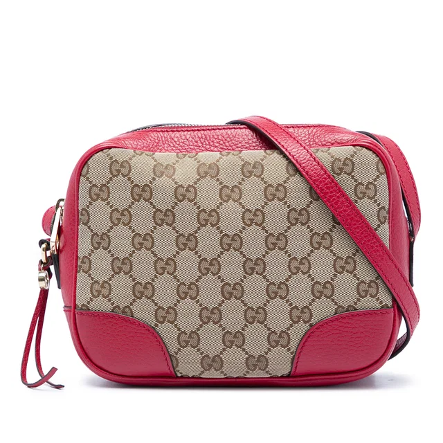 Red Gucci GG Canvas Bree Crossbody in Red Canvas from Designer Revival