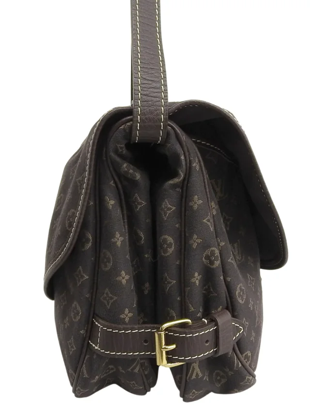 Louis Vuitton 2009 Monogram Mini Lin Saumur Ebène in Brown Coated canvas from VINTAGE QOO TOKYO, photo 4 of 10