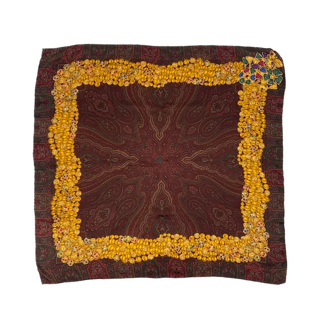 Chanel Vintage Gripoix Paisley Pattern Scarf Multicolor Silk in Multicolor Silk from Luxury Promise