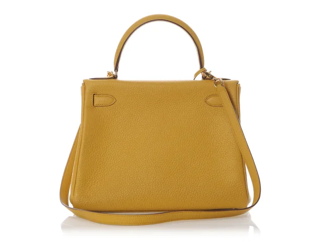 Hermès Jaune Ambre Togo Kelly 28 in Yellow Togo leather from Ann's Fabulous Finds, photo 4 of 11