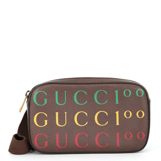 Gucci Crossbody Bag 100th Anniversary Brown/Multicolor602695 Leather in Brown Leather from GALLERY RARE