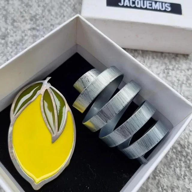 Jacquemus Women's Earrings - Yellow/Multi in multicolor|yellow from Depop, photo 4 of 4