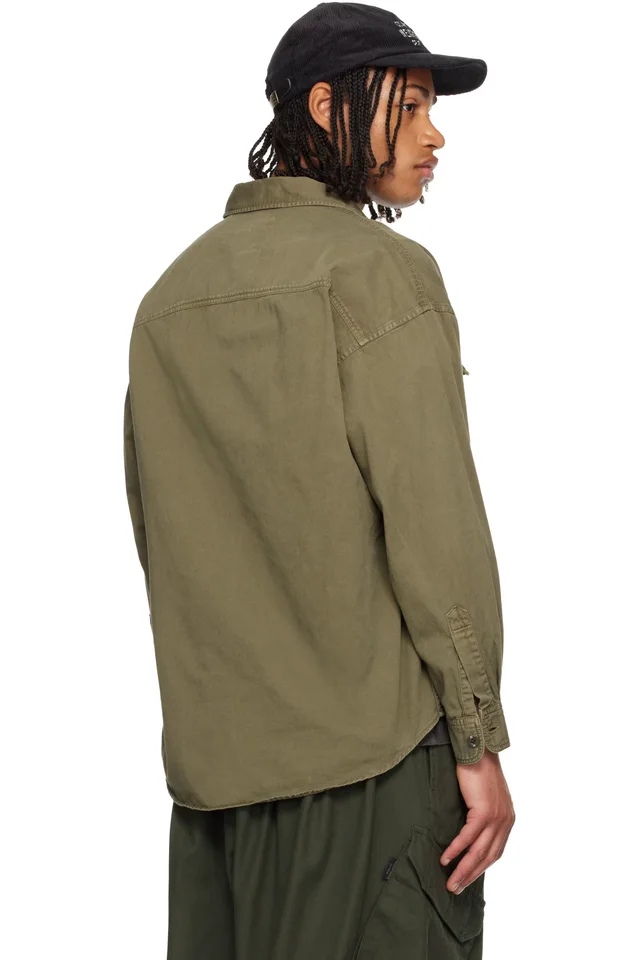 Neighborhood Khaki Garment Dyed Shirt, photo 3 of 4 from SSENSE