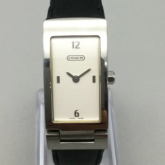 Coach W040 Watch Women 18mm Silver Tone Rectangle Leather Band New Battery in silver|black|gray Leather from Poshmark