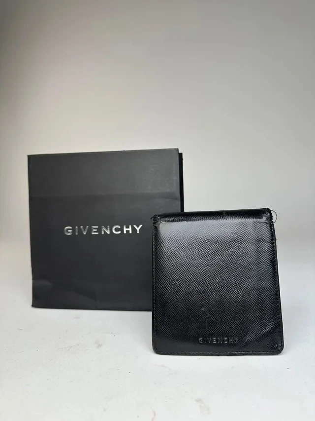 Givenchy Vintage Saffiano Leather Bifold Wallet Black in black Saffiano leather from Grailed