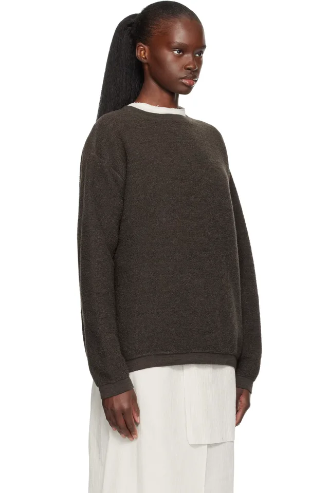 Lauren Manoogian Gray Fine Terry Crewneck Sweater, photo 2 of 4 from SSENSE