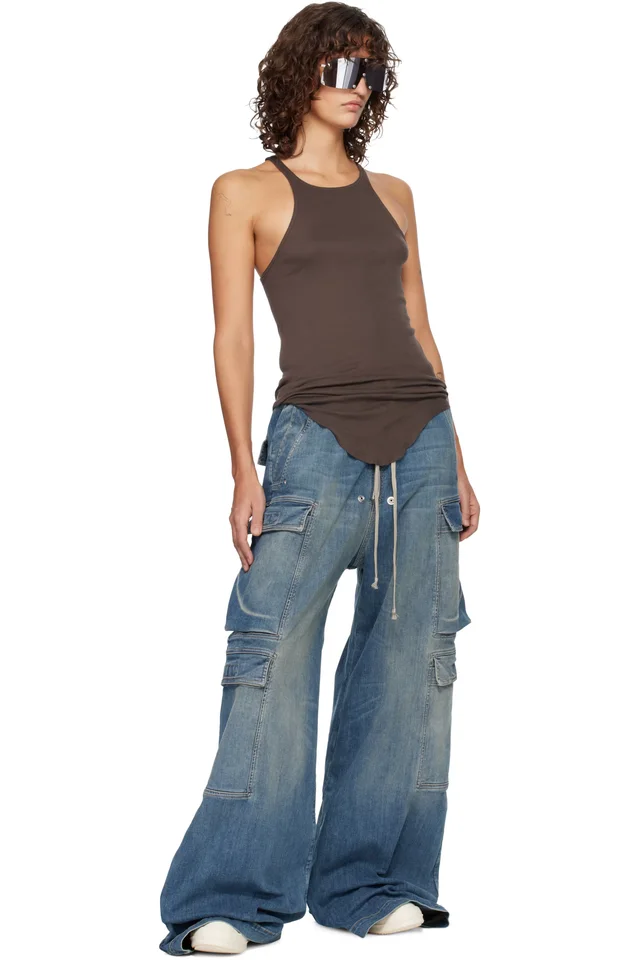 Rick Owens DRKSHDW Gray Temple Racer Back Tank Top, photo 4 of 4 from SSENSE