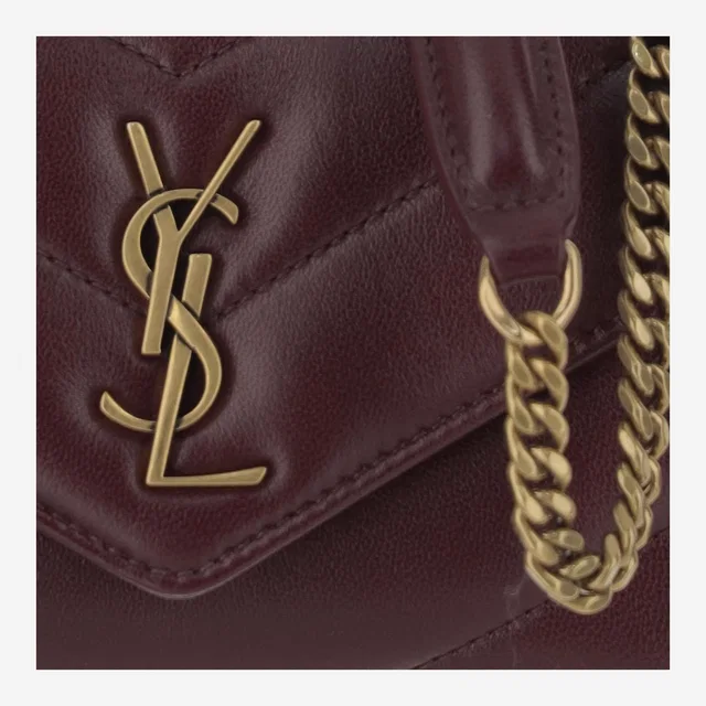 Saint Laurent Loulou Mini Shoulder Bag — Burgundy Lambskin in Burgundy Lambskin from HEWI