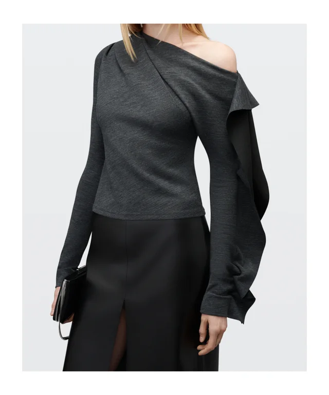 Alexander Wang off-shoulder ruffled sweater, photo 3 of 4 from SENSER