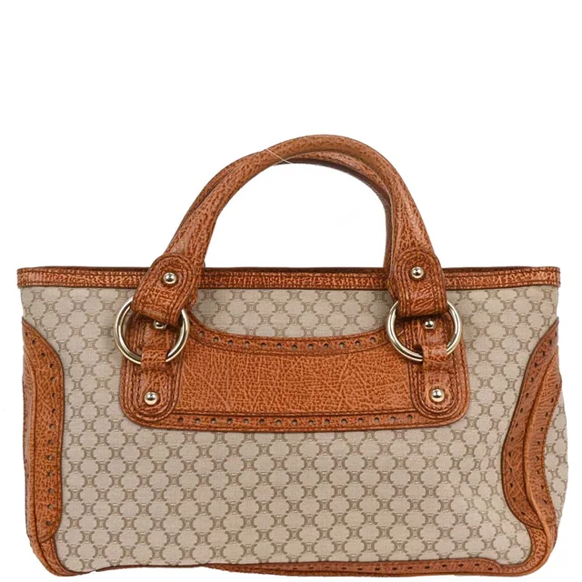 Celine Brown Boogie Bag Handbag in Brown Canvas from AMORE Vintage Tokyo