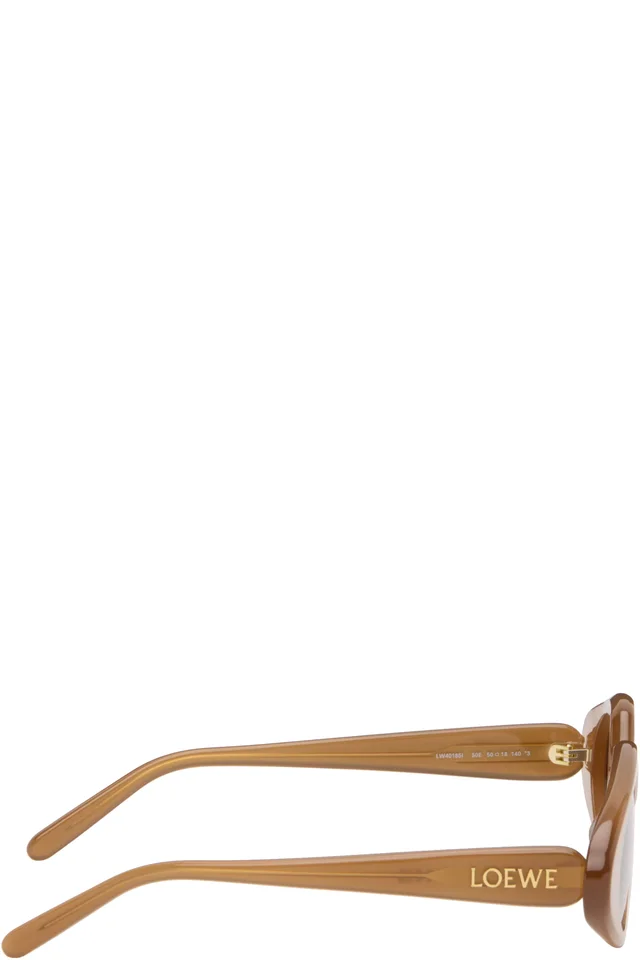 LOEWE Brown Triangle Slim Sunglasses, photo 2 of 3 from SSENSE