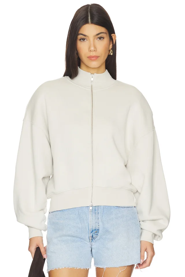 AGOLDE Jensen Zip Up Sweatshirt in Bone, photo 2 of 5 from REVOLVE (Canada)
