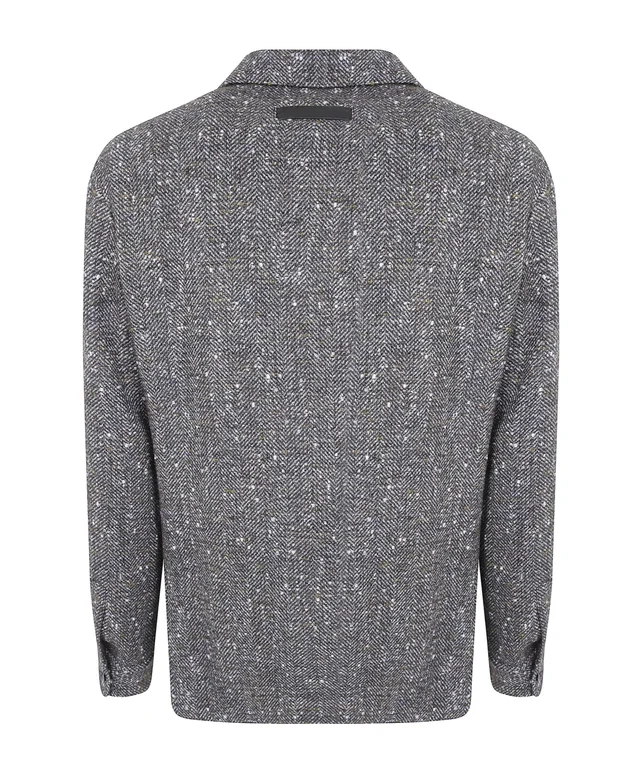 Zegna herringbone-weave button-up shirt jacket, photo 2 of 3 from SENSER