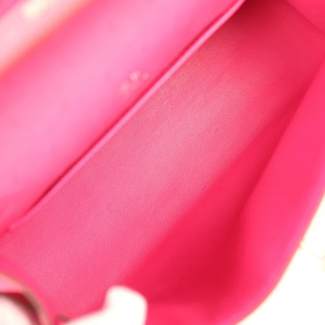 Hermès Kelly Pochette Rose Tyrien Ostrich Palladium Hardware in Pink Ostrich from Madison Avenue Couture, photo 8 of 8