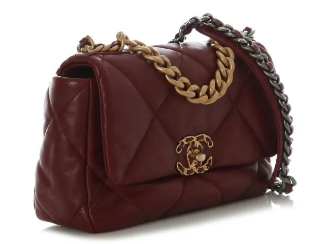 Chanel Medium Burgundy Quilted Leather 19 Flap in Burgundy Leather from Ann's Fabulous Finds, photo 5 of 9