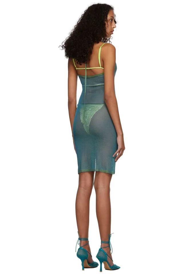 Isa Boulder Green Pull Away Jelly Dress, photo 3 of 4 from SSENSE