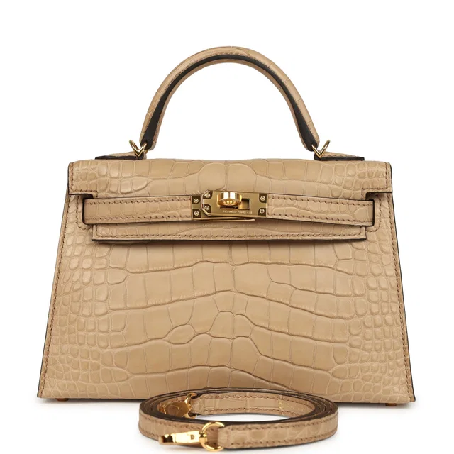 Hermès Kelly Sellier 20 Chai Matte Alligator Gold Hardware in Crocodile from Madison Avenue Couture
