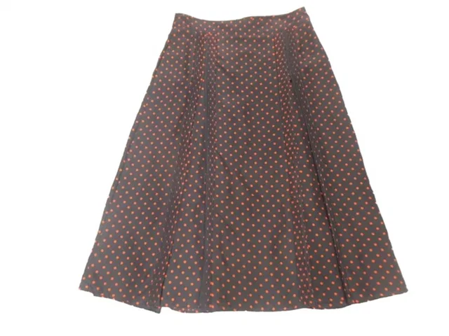 Burberry pleated silk polka dot skirt. navy blue & red Size: 12 in Blue Silk from Oxfam Online Shop