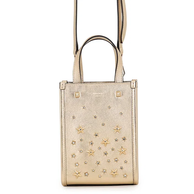Jimmy Choo N/S Tote Star GoldMININSTOTEAUR Calf Leather Rhinestone Size Mini in Calfskin from GALLERY RARE