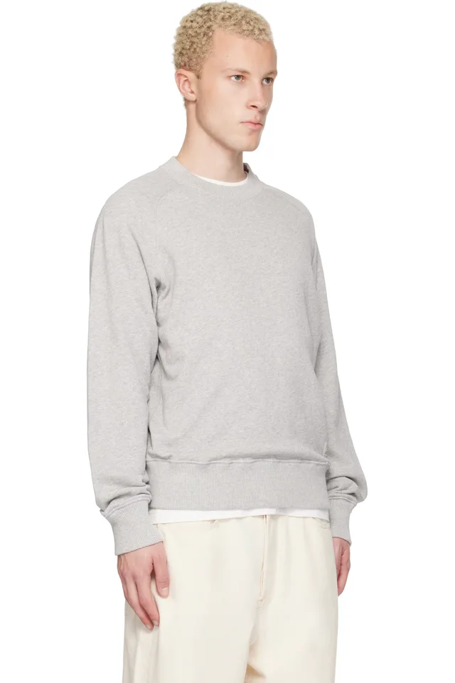 Merz b. Schwanen Gray Retro Fleece Raglan Cotton Sweatshirt, photo 2 of 4 from SSENSE